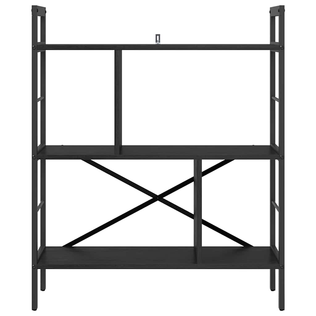 Bogreol 5 niveauer 75 x 30 x 91 cm Konstrueret træ Sort eg