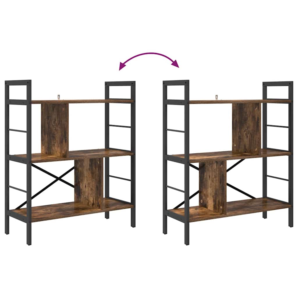 Bogreol Røget eg 75 x 30 x 91 cm Konstrueret træ
