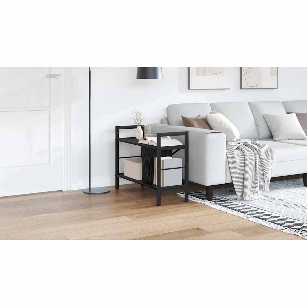 Bogreol Sort eg 75 x 30 x 58,5 cm Konstrueret træ