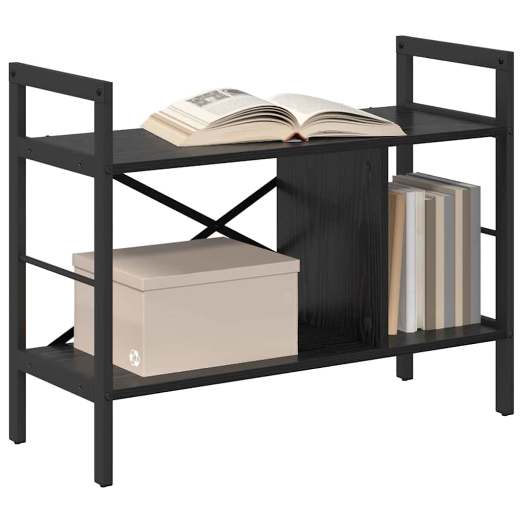 Bogreol Sort eg 75 x 30 x 58,5 cm Konstrueret træ