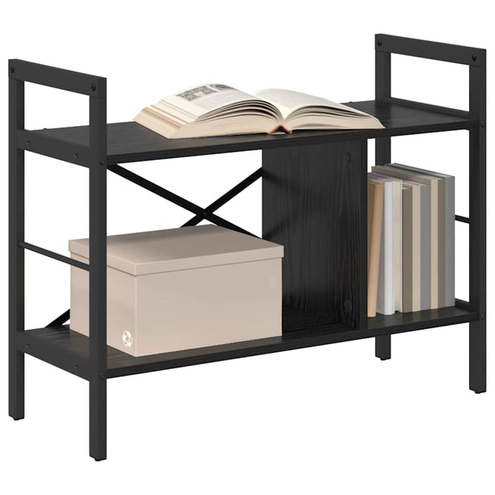 Bogreol Sort eg 75 x 30 x 58,5 cm Konstrueret træ