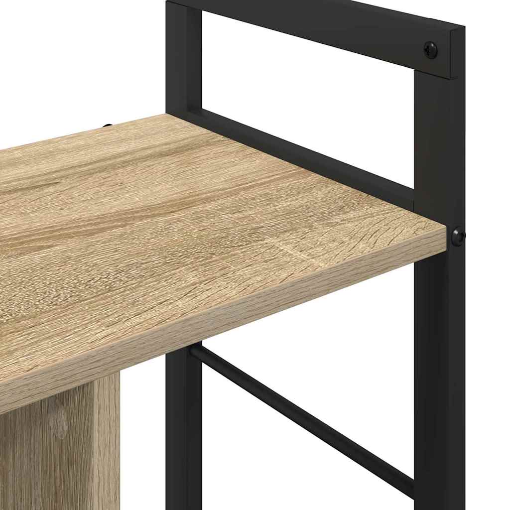 Bogreol 3 niveauer 75 x 30 x 58,5 cm Konstrueret træ Sonoma eg