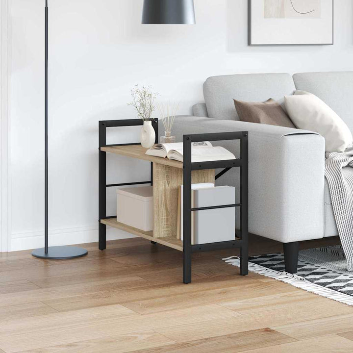 Bogreol 3 niveauer 75 x 30 x 58,5 cm Konstrueret træ Sonoma eg