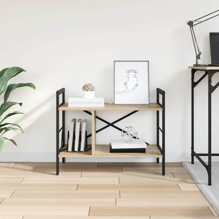 Bogreol 3 niveauer 75 x 30 x 58,5 cm Konstrueret træ Sonoma eg