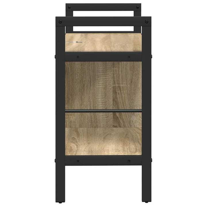 Bogreol 3 niveauer 75 x 30 x 58,5 cm Konstrueret træ Sonoma eg