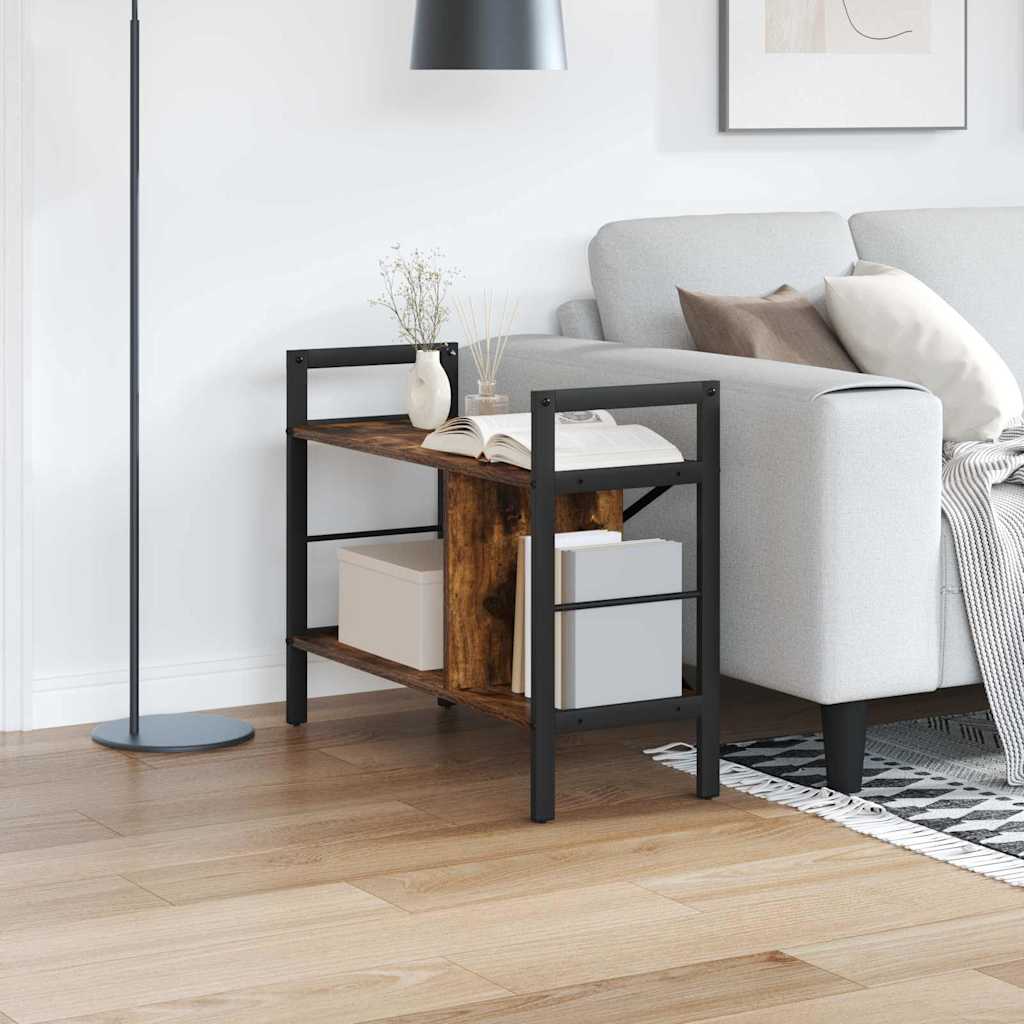 Bogreol Røget eg 75 x 30 x 58,5 cm Konstrueret træ 3 niveauer