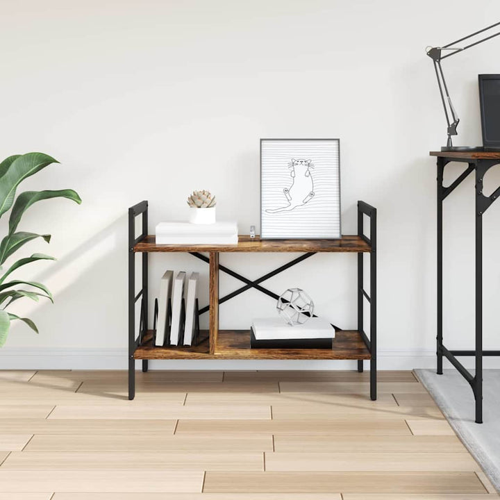 Bogreol Røget eg 75 x 30 x 58,5 cm Konstrueret træ 3 niveauer