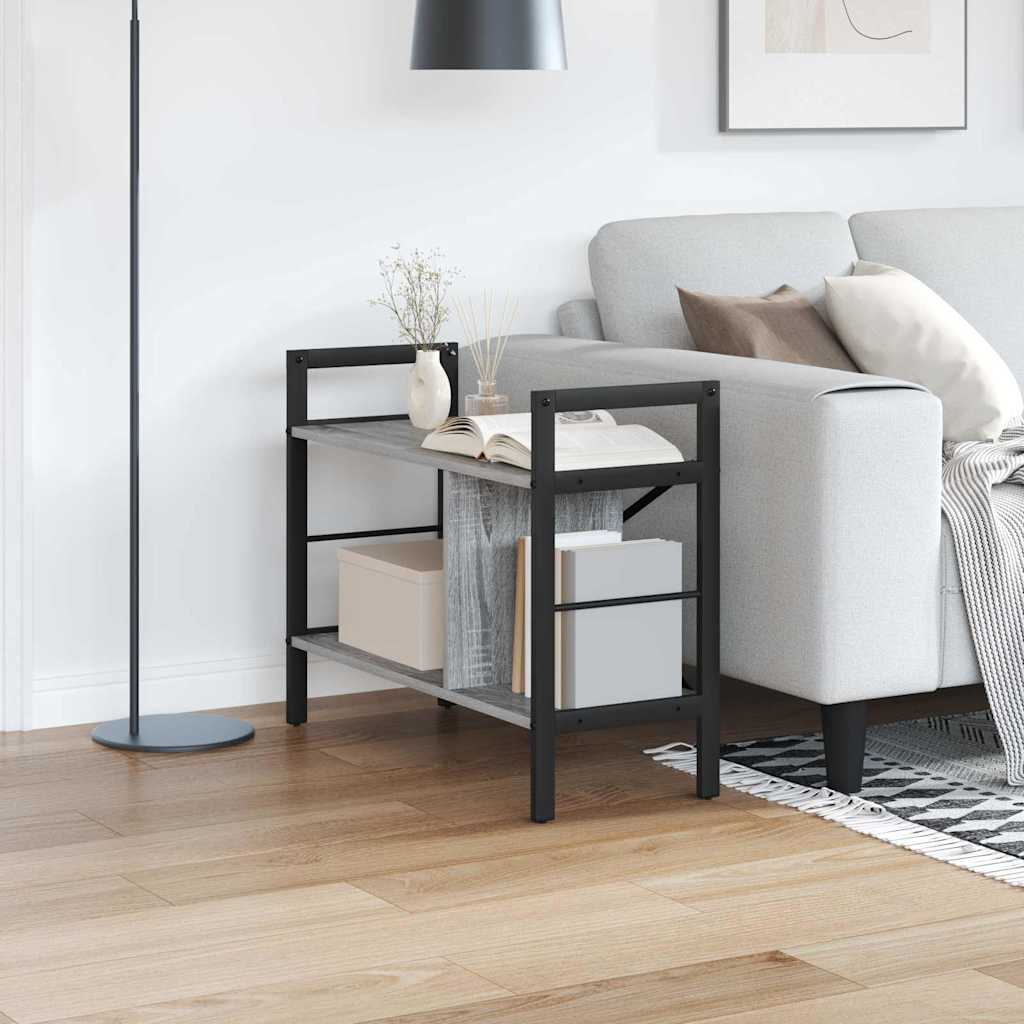 Bogreol Grå Sonoma 75 x 30 x 58,5 cm Konstrueret træ 3 niveauer