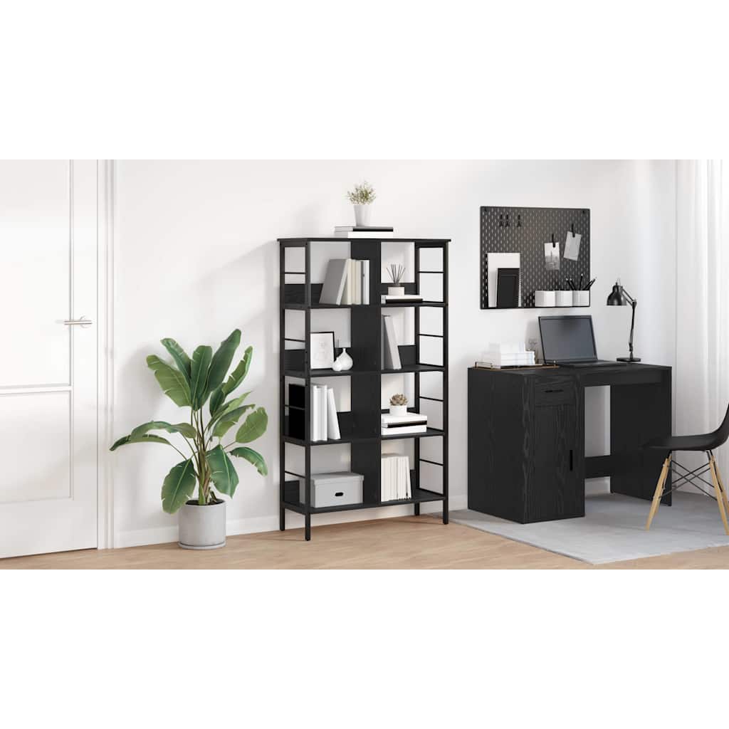Bogreol Sort eg 82 x 32 x 144,5 cm Konstrueret træ