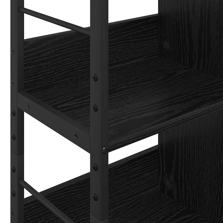 Bogreol 6 niveauer 82 x 32 x 112 cm Konstrueret træ Sort eg