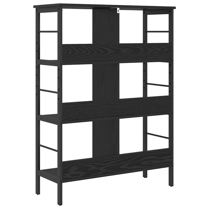 Bogreol 6 niveauer 82 x 32 x 112 cm Konstrueret træ Sort eg