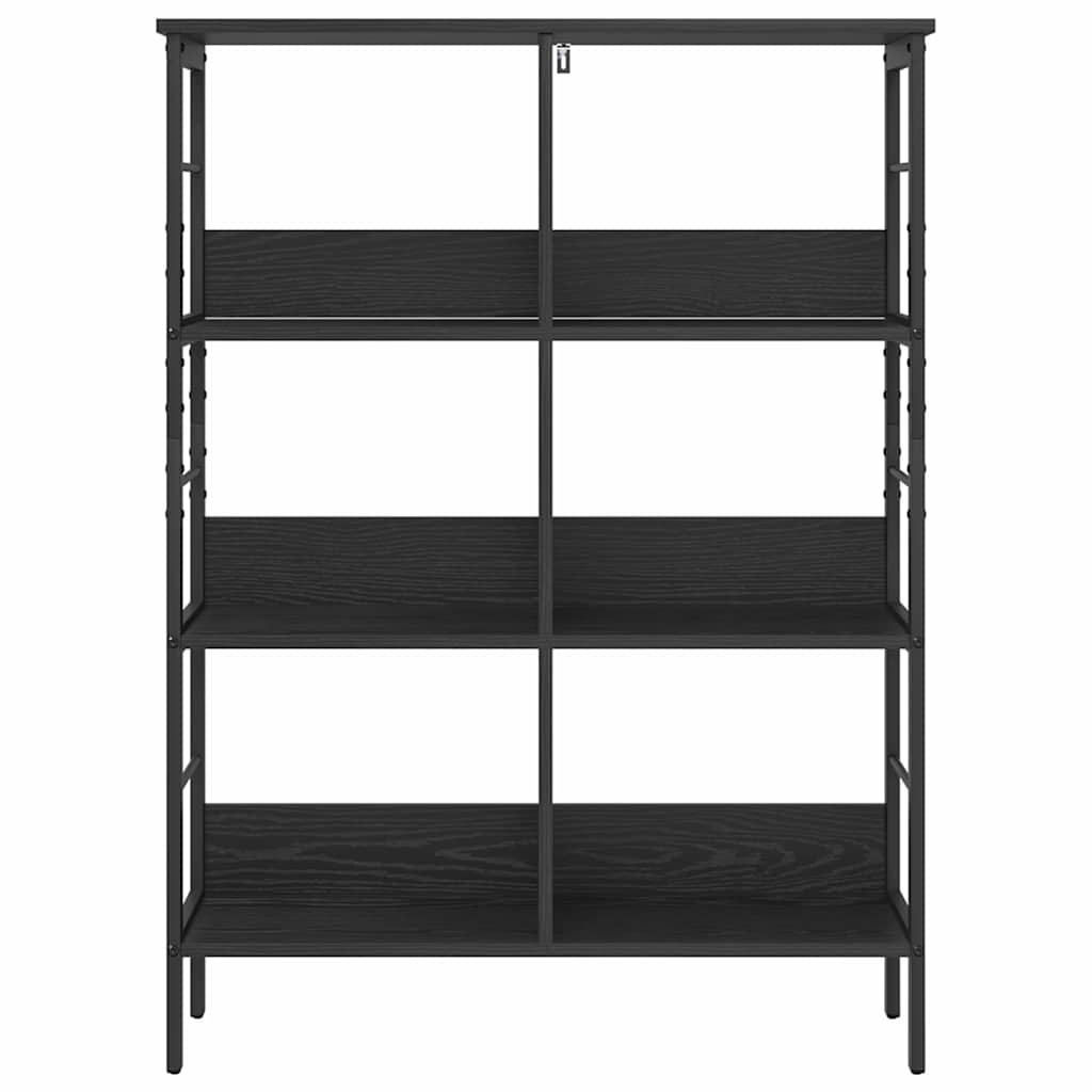 Bogreol 6 niveauer 82 x 32 x 112 cm Konstrueret træ Sort eg
