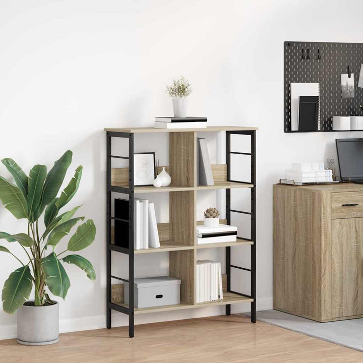 Bogreol 6 niveauer 82 x 32 x 112 cm Konstrueret træ Sonoma eg