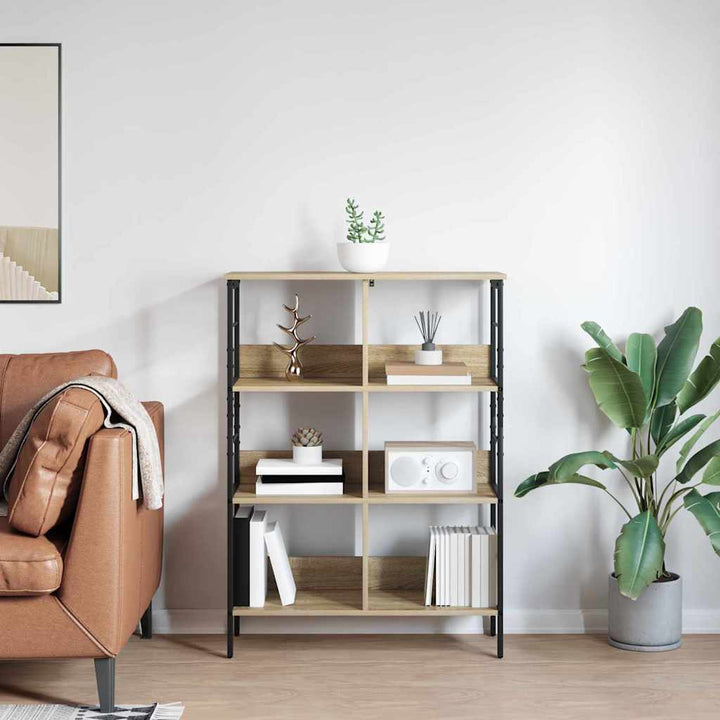 Bogreol 6 niveauer 82 x 32 x 112 cm Konstrueret træ Sonoma eg
