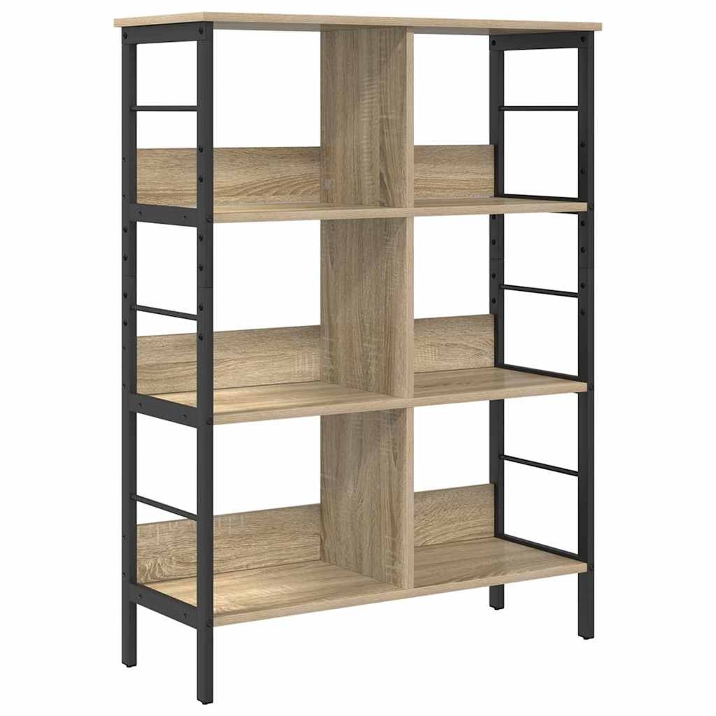 Bogreol 6 niveauer 82 x 32 x 112 cm Konstrueret træ Sonoma eg