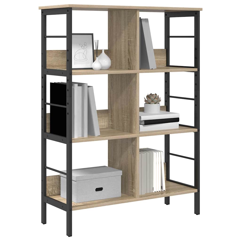 Bogreol 6 niveauer 82 x 32 x 112 cm Konstrueret træ Sonoma eg