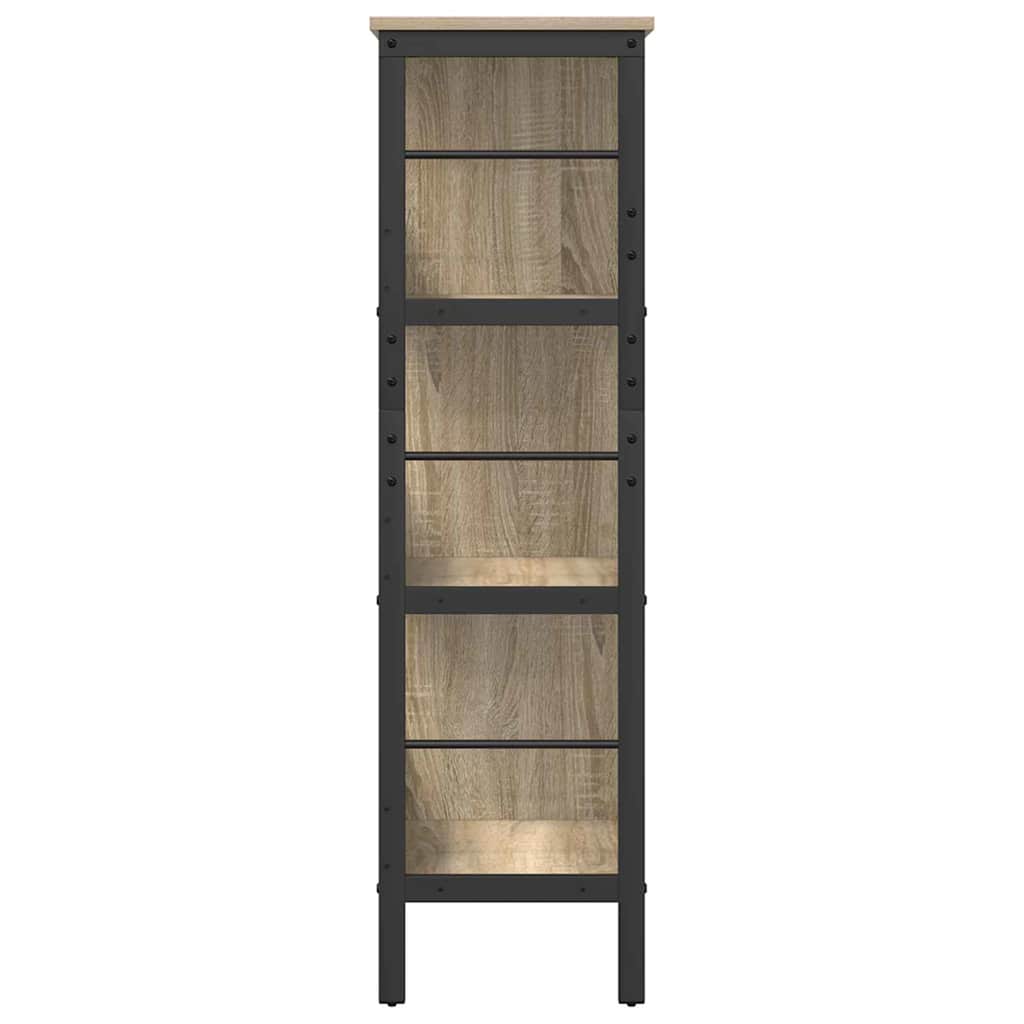 Bogreol 6 niveauer 82 x 32 x 112 cm Konstrueret træ Sonoma eg