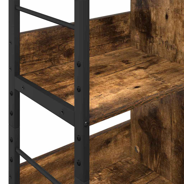 Bogreol 6 niveauer 82 x 32 x 112 cm Konstrueret træ Røget eg