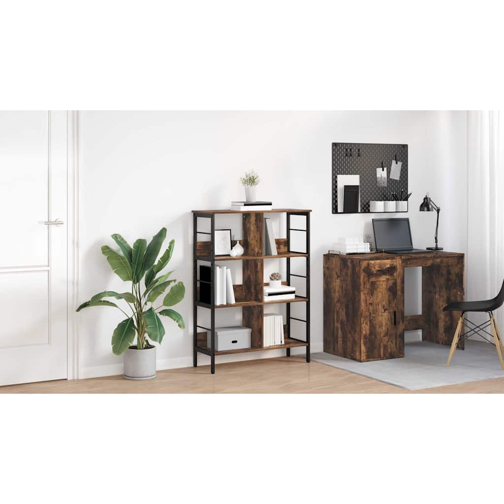 Bogreol Røget eg 82 x 32 x 112 cm Konstrueret træ