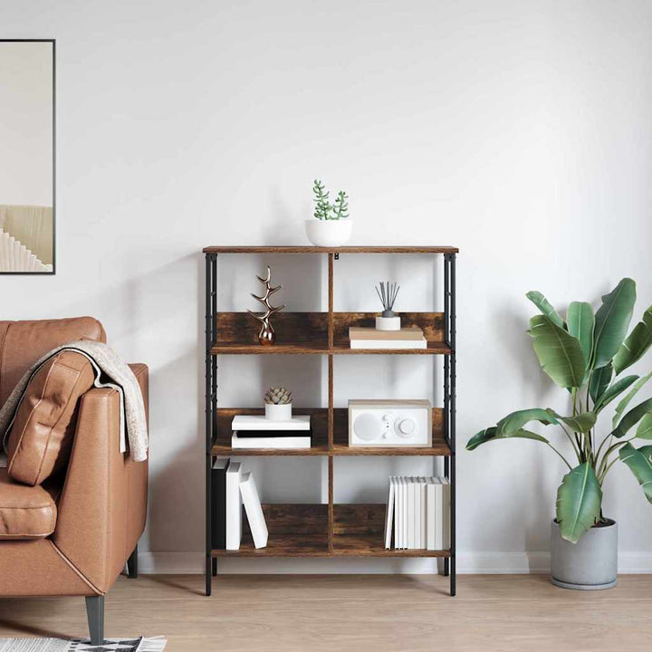 Bogreol 6 niveauer 82 x 32 x 112 cm Konstrueret træ Røget eg