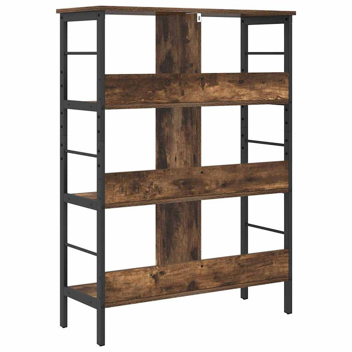 Bogreol 6 niveauer 82 x 32 x 112 cm Konstrueret træ Røget eg