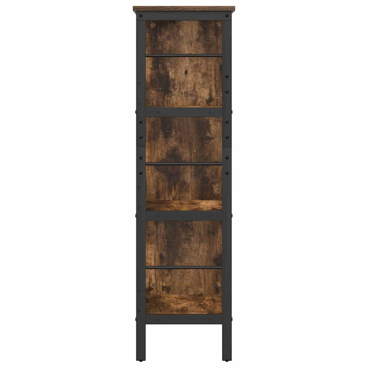 Bogreol 6 niveauer 82 x 32 x 112 cm Konstrueret træ Røget eg