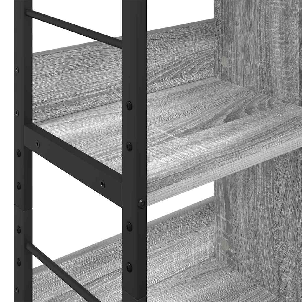 Bogreol 6 niveauer 82 x 32 x 112 cm Konstrueret træ Grå Sonoma