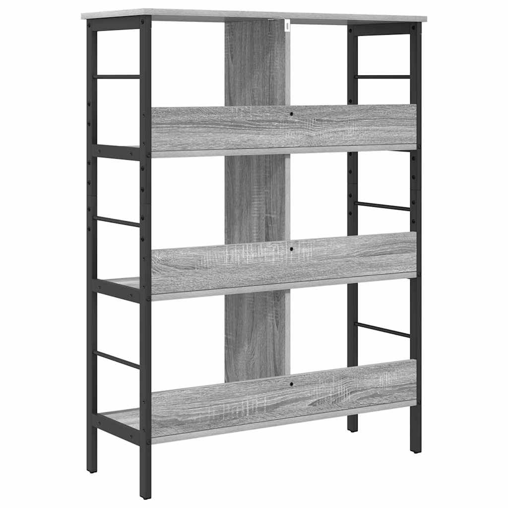 Bogreol 6 niveauer 82 x 32 x 112 cm Konstrueret træ Grå Sonoma