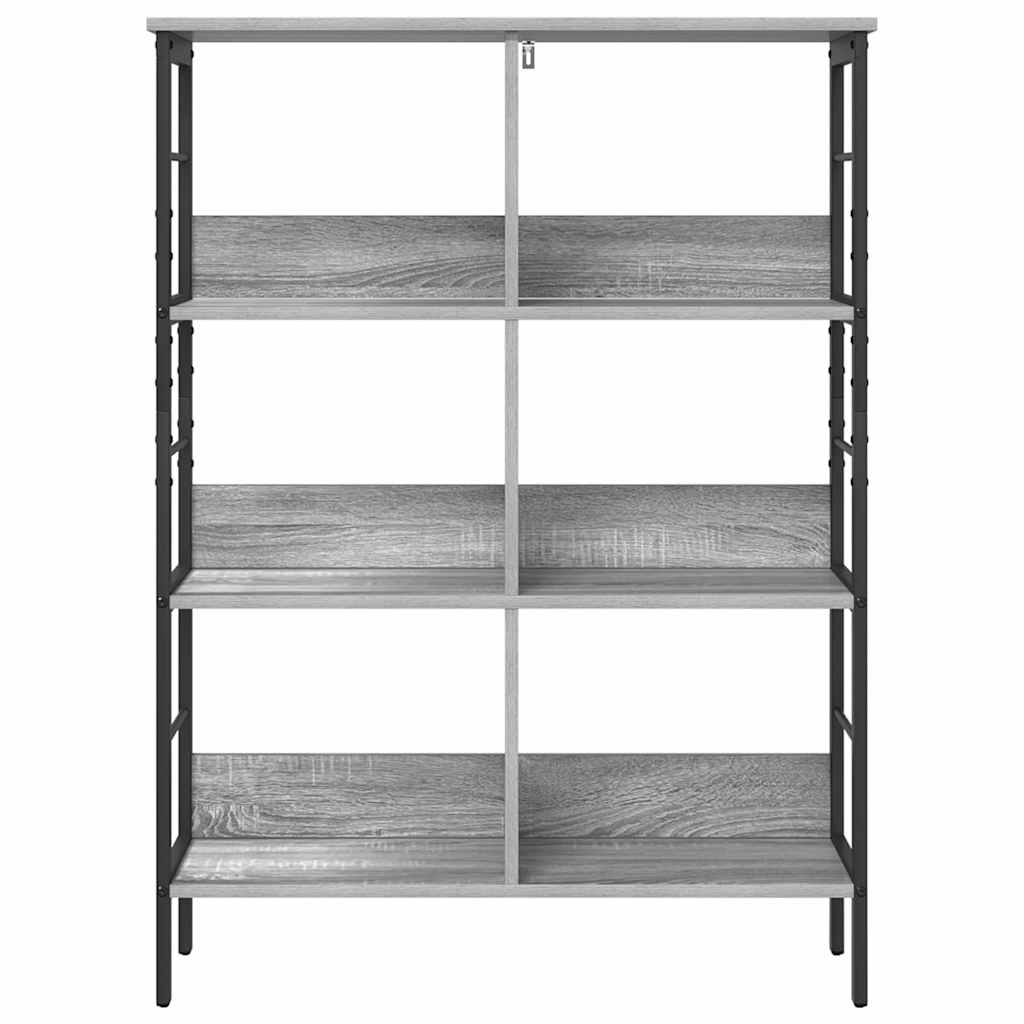 Bogreol 6 niveauer 82 x 32 x 112 cm Konstrueret træ Grå Sonoma