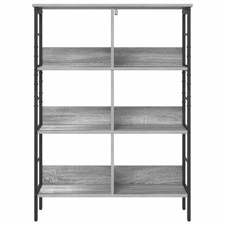 Bogreol 6 niveauer 82 x 32 x 112 cm Konstrueret træ Grå Sonoma
