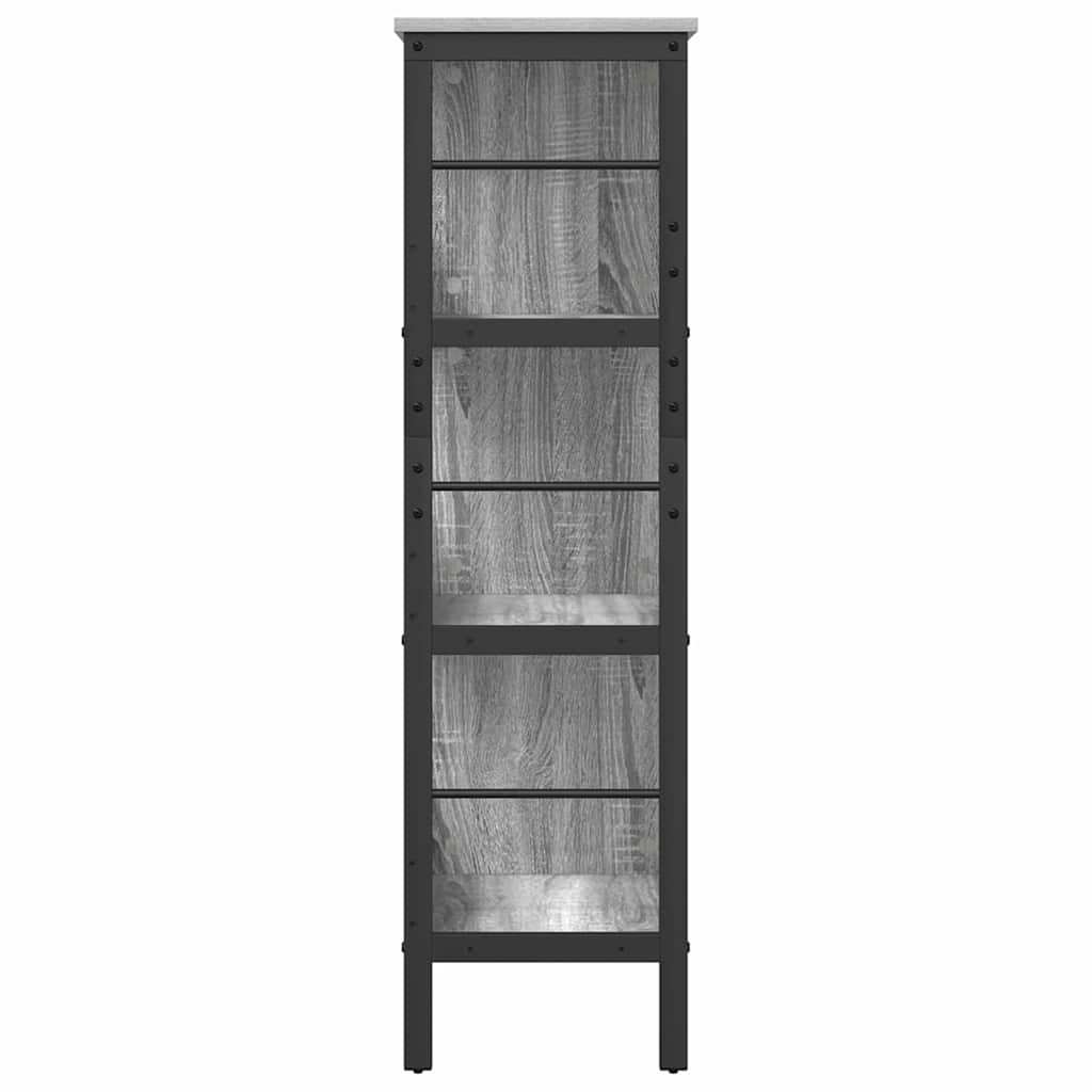 Bogreol 6 niveauer 82 x 32 x 112 cm Konstrueret træ Grå Sonoma