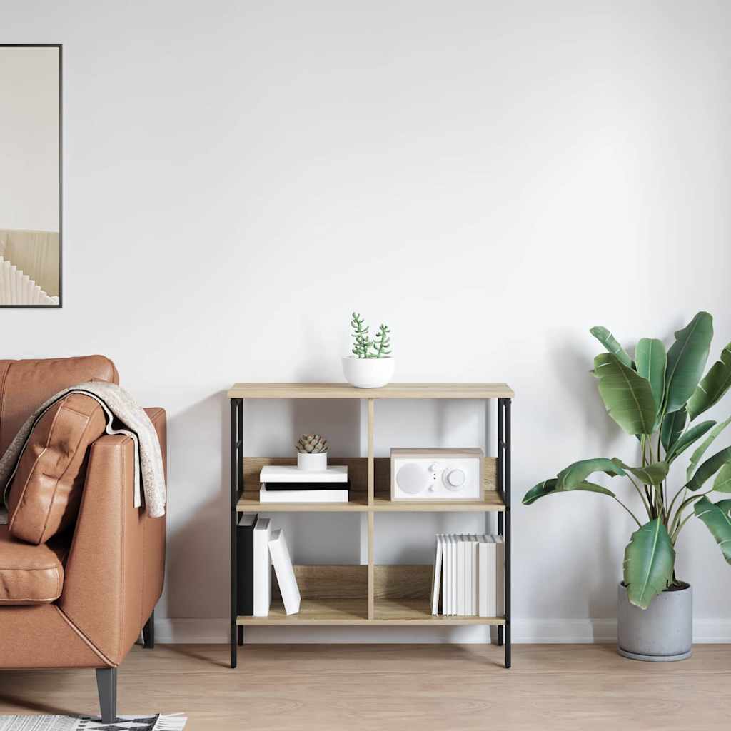 Bogreol 4 niveauer 82 x 32 x 79 cm Konstrueret træ Sonoma eg