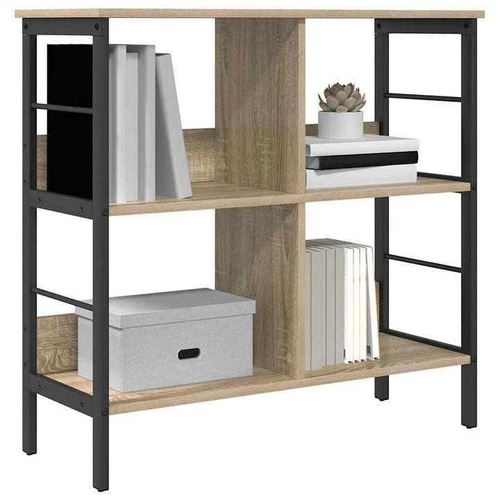 Bogreol 4 niveauer 82 x 32 x 79 cm Konstrueret træ Sonoma eg