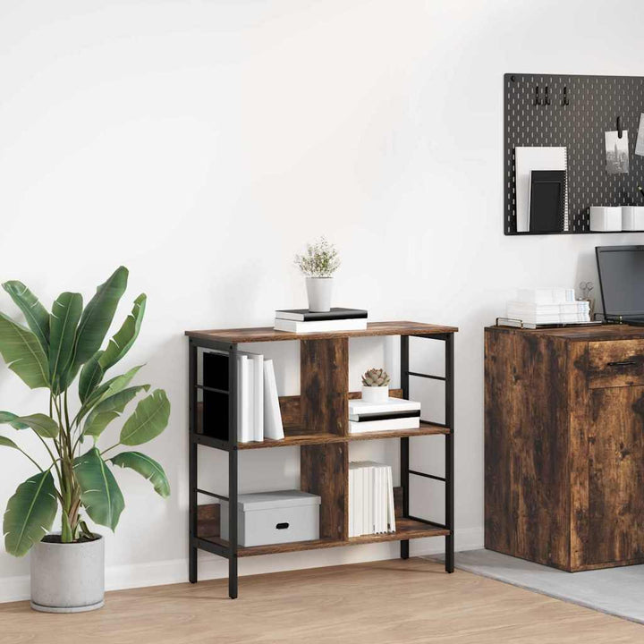 Bogreol 4 niveauer 82 x 32 x 79 cm Konstrueret træ Røget eg