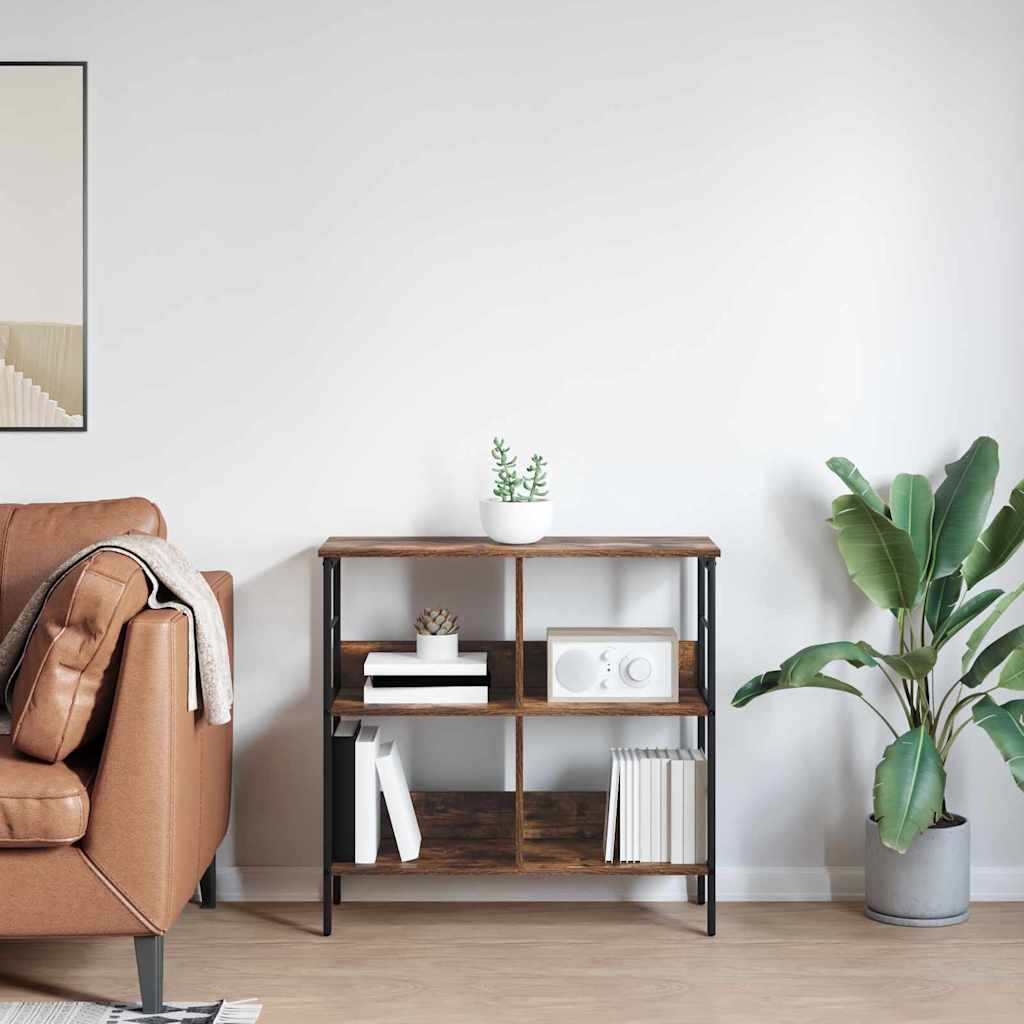Bogreol 4 niveauer 82 x 32 x 79 cm Konstrueret træ Røget eg
