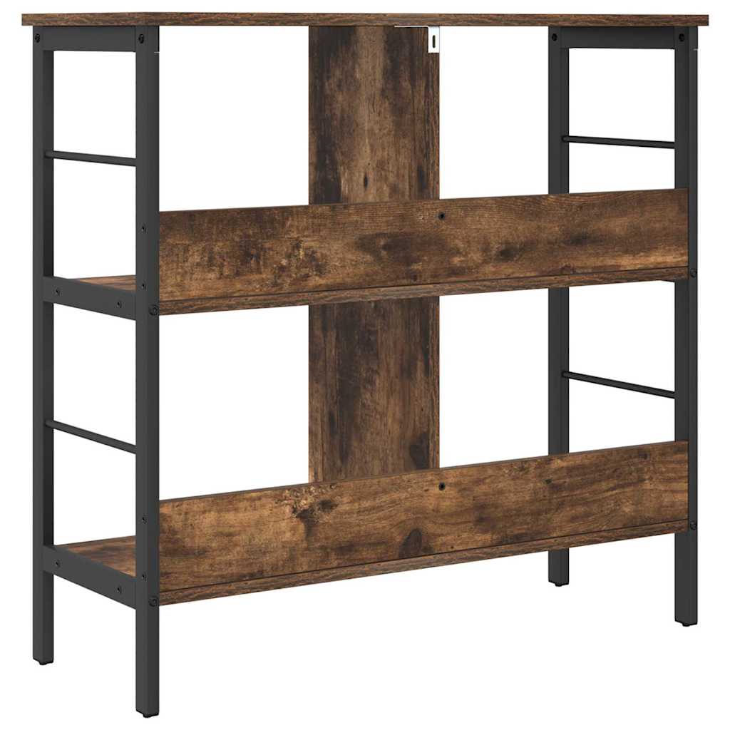 Bogreol 4 niveauer 82 x 32 x 79 cm Konstrueret træ Røget eg