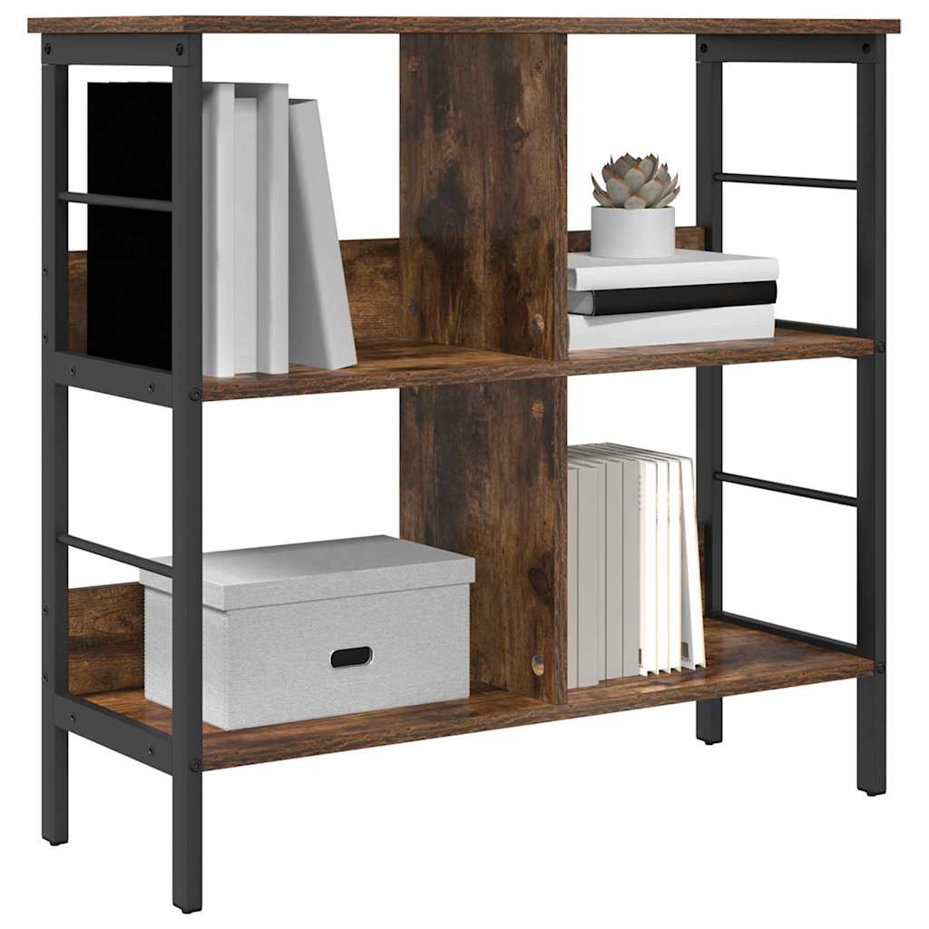 Bogreol 4 niveauer 82 x 32 x 79 cm Konstrueret træ Røget eg