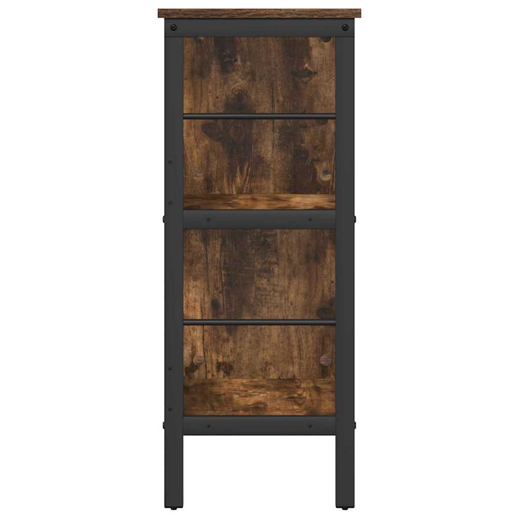 Bogreol 4 niveauer 82 x 32 x 79 cm Konstrueret træ Røget eg