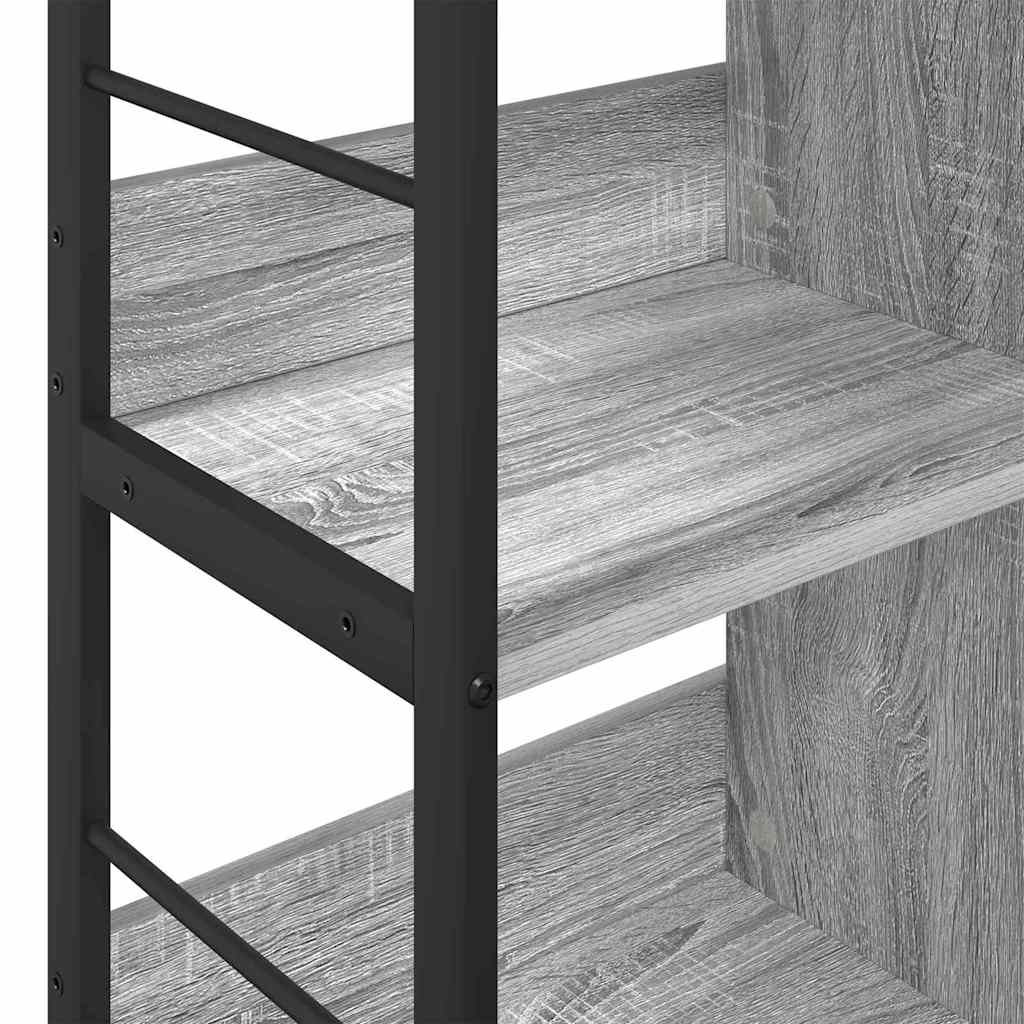 Bogreol 4 niveauer 82 x 32 x 79 cm Konstrueret træ Grå Sonoma