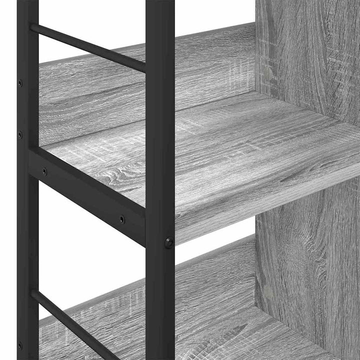 Bogreol 4 niveauer 82 x 32 x 79 cm Konstrueret træ Grå Sonoma