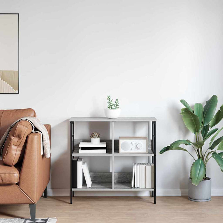 Bogreol 4 niveauer 82 x 32 x 79 cm Konstrueret træ Grå Sonoma