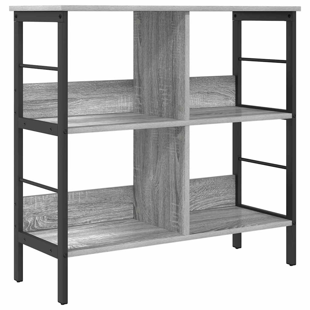 Bogreol 4 niveauer 82 x 32 x 79 cm Konstrueret træ Grå Sonoma