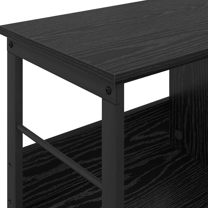 Bogreol 2 niveauer 82 x 32 x 47 cm Konstrueret træ Sort eg