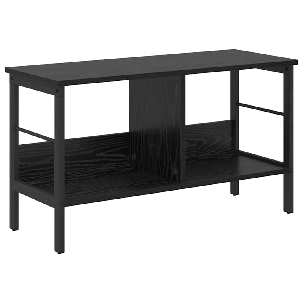 Bogreol 2 niveauer 82 x 32 x 47 cm Konstrueret træ Sort eg