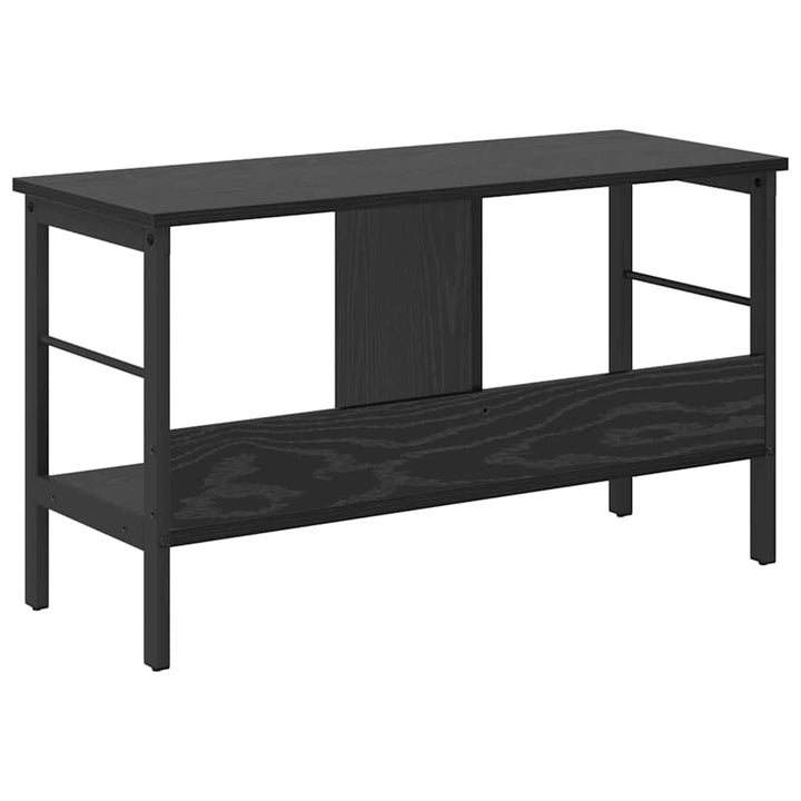 Bogreol 2 niveauer 82 x 32 x 47 cm Konstrueret træ Sort eg