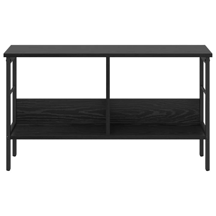 Bogreol 2 niveauer 82 x 32 x 47 cm Konstrueret træ Sort eg