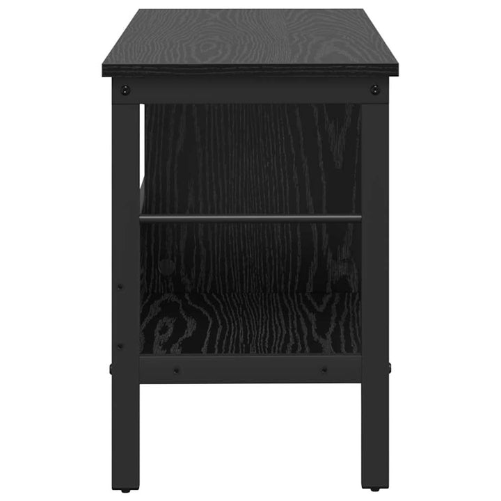 Bogreol 2 niveauer 82 x 32 x 47 cm Konstrueret træ Sort eg