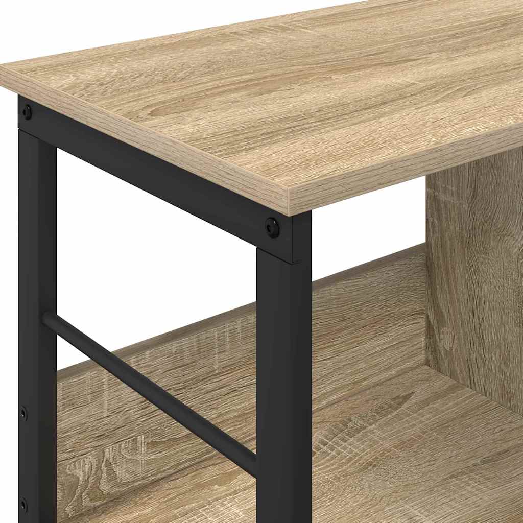 Bogreol 2 niveauer 82 x 32 x 47 cm Konstrueret træ Sonoma eg