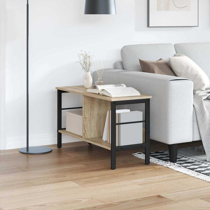 Bogreol 2 niveauer 82 x 32 x 47 cm Konstrueret træ Sonoma eg