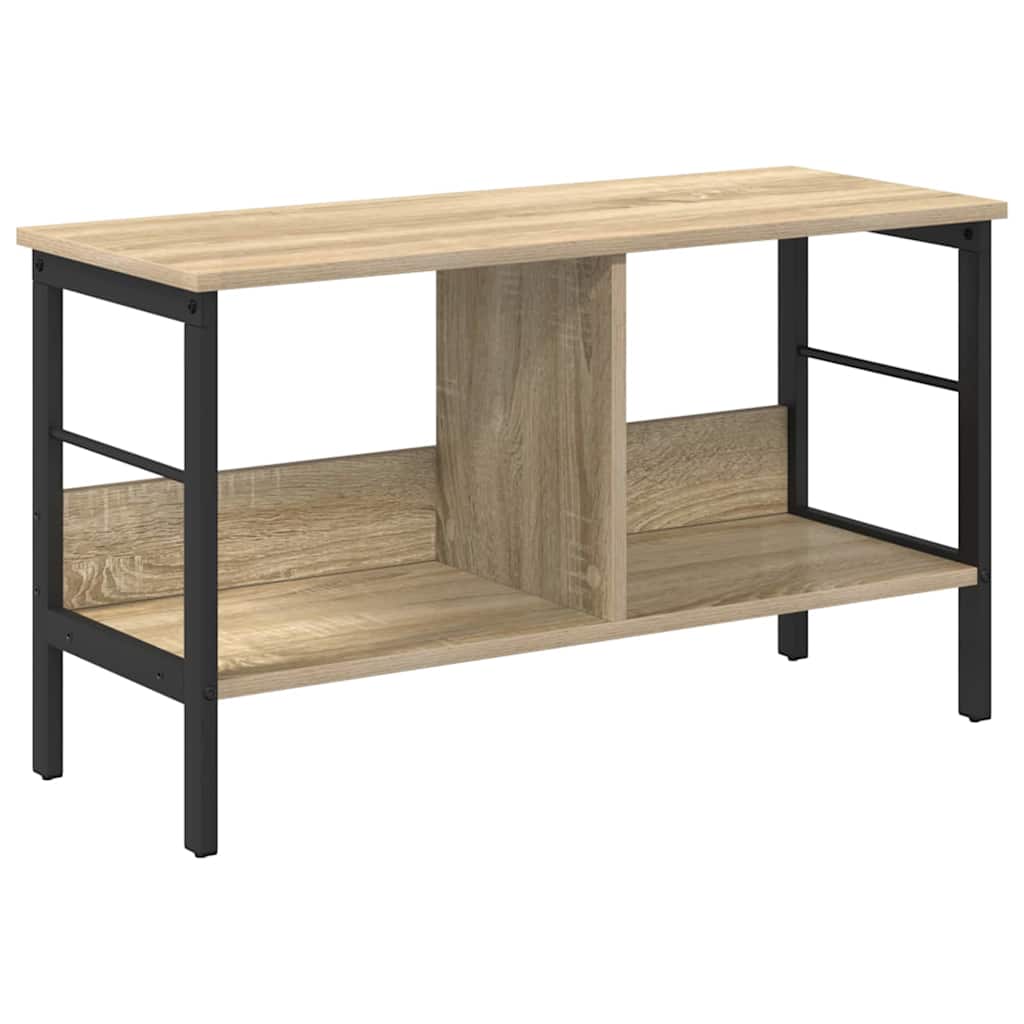 Bogreol 2 niveauer 82 x 32 x 47 cm Konstrueret træ Sonoma eg